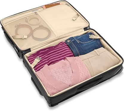 Briggs & Riley 22" Carry-On 2-Wheel Garment Bag - Carry On Luggage for Travel, Suitcases with Wheels, Softside Rolling Bag for Men & Women, Built in Hook for Clothes - Baseline Collection, Black