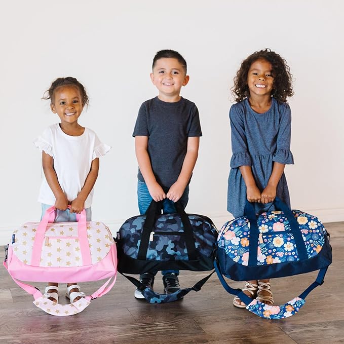 Wildkin Kids Overnighter Duffel Bag – Carry-On Size, Ideal for School & Sleepovers - Mermaid Scales