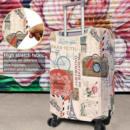 Travel Luggage Cover Suitcase Protector Fits 18-32 Inch Wheel Covers PatternedTravel Related Items Flower Luggage Protector Elastic M