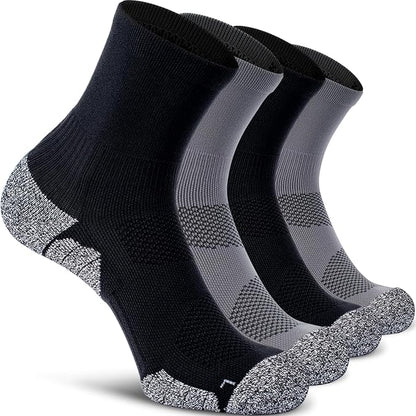 CWVLC Compression Athletic Quarter Socks Cushioned for Men Women