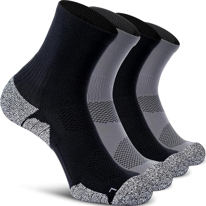 CWVLC Compression Athletic Quarter Socks Cushioned for Men Women