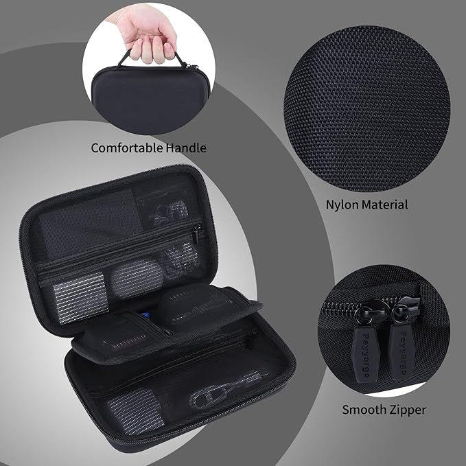 Electronic Organizer Travel Case for MacBook Power Adapter Chargers Cables Tech Organizer Hard Drive USB Flash Disk SD Card Cord Portable Electronics Accessories Bag - Small