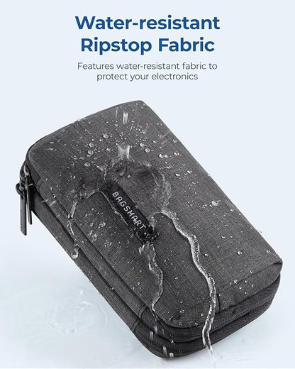 BAGSMART Electronics Organizer Travel Case, Cable Charger Cord Tech Organizer Pouch for Phone Charger Accessories, Teal