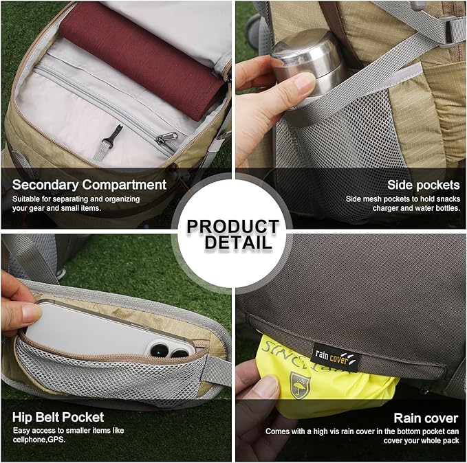 MOUNTAINTOP 25L/40L Hiking Backpack,Lightweight Travel Backpack for Men Women Outdoor Backpacking, Camping