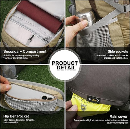 MOUNTAINTOP 25L/40L Hiking Backpack,Lightweight Travel Backpack for Men Women Outdoor Backpacking, Camping