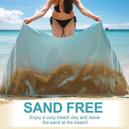 Genovega 6 Packs Oversized Turkish Beach Towels Set Bulk 74"x38" Extra Large Sand Free Quick Dry Swim Bath Camping Pool Towel Travel Blanket Adult Essentials Cruise Accessories Vacation Stuff