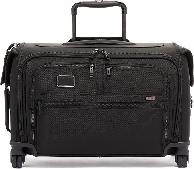 TUMI - Alpha Garment 4 Wheeled Carry-On - Garment Compartment Fits 6 Suits or Dresses - Carry On Luggage for Travel - Black