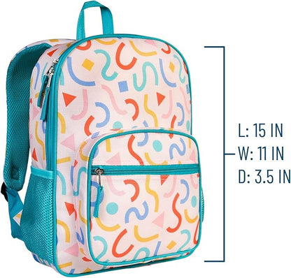 Wildkin ECO rPET Kids Backpack – Recycled, Padded, Adjustable for School & Travel – Confetti Peach