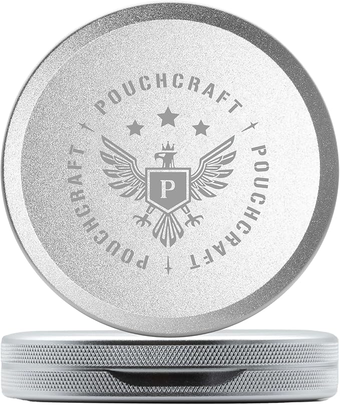 Metal Pouch Can | Metal Container | Slim EDC Pocket Tin | Airtight & Moisture-Resistant | Compact Daily Organizer | Pill Case & Travel Tin | Father’s Day Gift for Dad | (Insignia Ed, Silver, Slim)