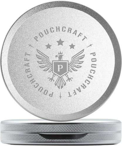 Metal Pouch Can | Metal Container | Slim EDC Pocket Tin | Airtight & Moisture-Resistant | Compact Daily Organizer | Pill Case & Travel Tin | Father’s Day Gift for Dad | (Insignia Ed, Silver, Slim)