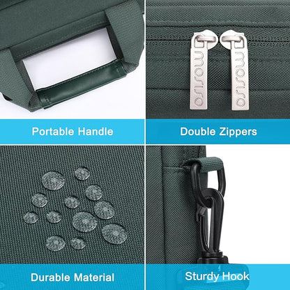 MOSISO Laptop Shoulder Bag 15.6 inch, 15-15.6 inch Computer Bag Compatible with MacBook Pro 16 inch, HP, Dell, Lenovo, Notebook with 2 Raised&1 Flapover&1 Horizontal Pocket&Handle&Belt, Emerald Green