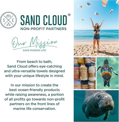 Sand Cloud Large Turkish Beach Towel - Sand Free - 100% Organic Turkish Cotton Yarn - Quick Dry Towel for Beach, Picnic Blanket or Throw - As Seen on Shark Tank - Boho Honey XL