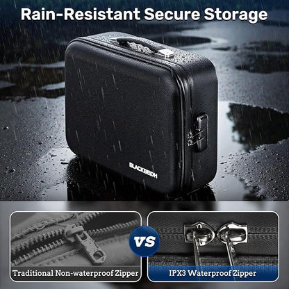 BlackSmith Fireproof Document Box, 4200°F Heat Resistant & Waterproof Hard Case 13 Layers File Organizer with Lock, Portable Safe for Important Documents, Certificates, Travel Use-Black