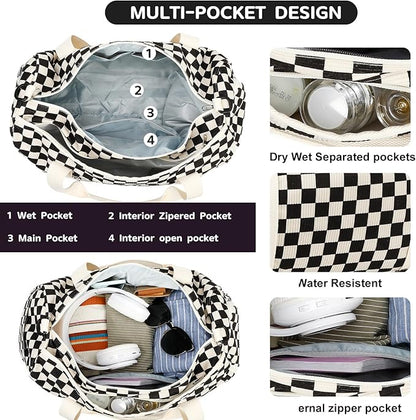 BLUBOON Duffle Bag Girls Kids Cute Gym Bag with Shoes Compartment & Wet Separation Waterproof Sports Overnight Travel Bag