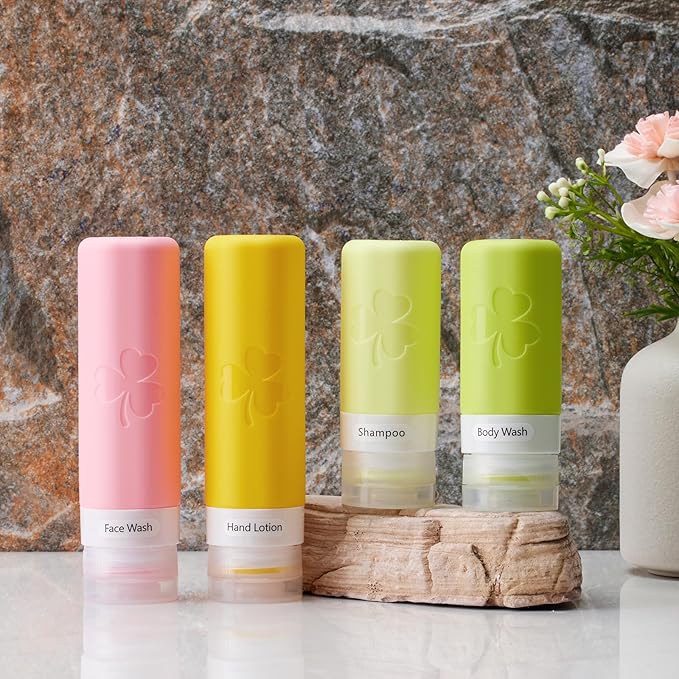 INSFIT 23 Pack Travel Bottles for Toiletries, TSA Approved Silicone Travel Size Toiletries with Toiletry Bag, BPA Free Leak Proof Refillable Travel Essentials for Liquids Shampoo Conditioner Lotion