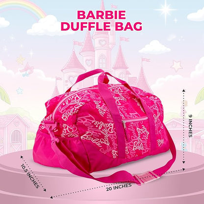 Barbie Duffle Bag, 16 inch Travel Sleepover Weekender Bag for Girls, Purple Dance Bag