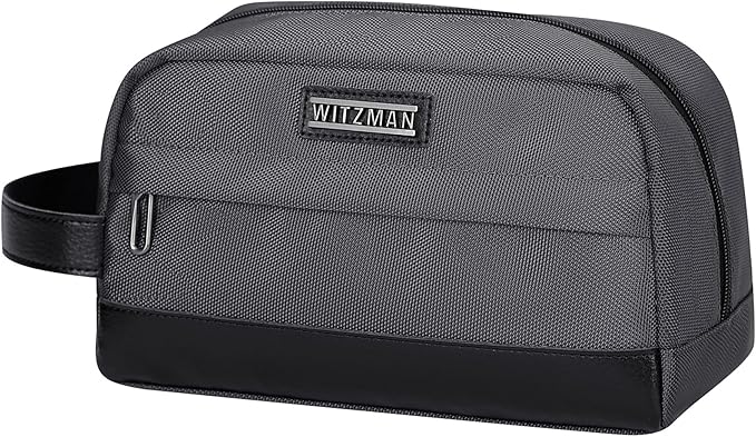 WITZMAN Toiletry Bag for Men Women Lightweight Hanging Travel Bathroom Bag Water-resistant Dopp Kit Shaving Bag Cosmetic bag （B692 Silvery Grey）