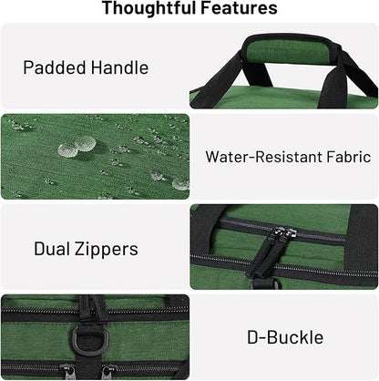 MIER Foldable Duffle Bag with Shoe Compartment 50L Travel Duffel Bags for Men Women Packable Overnight Bag for Camping Gym Weekender, Dark Green