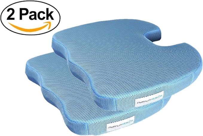 Smart-Cushion Premium Seat Cushion. User Adjustable Comfort. Never Bottoms Out. Self-Inflating Air/Foam Technology. Coccyx Cutout, Relieves Sciatica, Back/Tailbone Pain. Free Carry Bag (2)