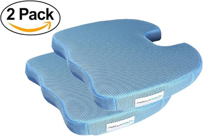 Smart-Cushion Premium Seat Cushion. User Adjustable Comfort. Never Bottoms Out. Self-Inflating Air/Foam Technology. Coccyx Cutout, Relieves Sciatica, Back/Tailbone Pain. Free Carry Bag (2)