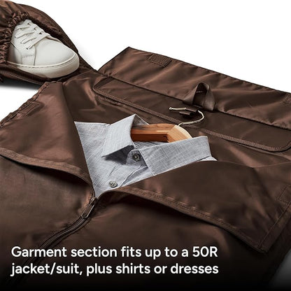 Halfday Convertible 2-in-1 Garment Duffel Weekender Bag 45L | Wrinkle-Free Travel, Hanging Suit Compartment, Shoe Pockets, Trolley Sleeve. Durable & Water-Resistant Carry-On, Terracotta