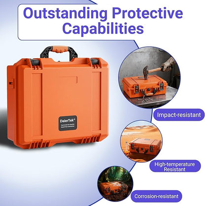 DAIERTEK Starlink Mini Case Travel, Starlink Mini Carrying Hard Case with Precision Cut Foam, Waterproof, Portable, Orange, for Travel, Camp