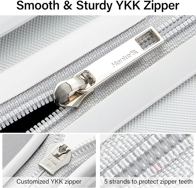 Hanke 20 Inch Carry On Luggage 22x14x9 Airline Approved PC Hard Shell Suitcases with Wheels TSA Luggage for Women Men Lightweight Travel Luggage(Smoke White)