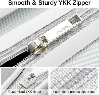 Hanke 20 Inch Carry On Luggage 22x14x9 Airline Approved PC Hard Shell Suitcases with Wheels TSA Luggage for Women Men Lightweight Travel Luggage(Smoke White)