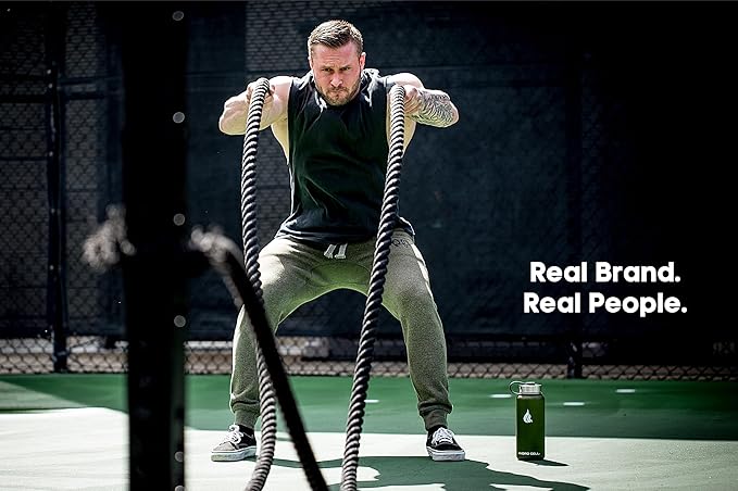 HYDRO CELL Stainless Steel Insulated Water Bottle with Straw - For Cold & Hot Drinks - Metal Vacuum Flask with Screw Cap and Modern Leakproof Sport Thermos for Adults (Army 32oz)