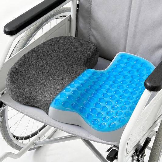 Medisana Gel Wheelchair Seat Cushion for Pain Relief，GC 150B Seat Cushion for Tailbone, Sciatica, Back & Hip Support, Ergonomic Seat Pillow for Office, Car Seat & Wheelchair (Black)