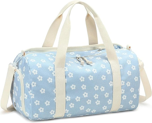 BLUBOON Duffle Bag Girls Kids Cute Gym Bag with Shoes Compartment & Wet Separation Waterproof Sports Overnight Travel Bag