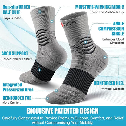 NEENCA Medical Compression Socks, Ankle Compression Stockings for Injury Recovery & Pain Relief, Sports Protection. 20-30mmHg