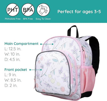 Wildkin JumpOff Jo 12-inch Kids Backpack – Lightweight, Durable Toddler Bag - Fairy Blossom
