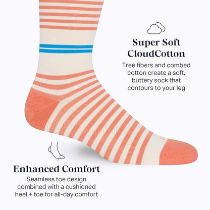 Comrad CloudCotton Knee High Socks - 15-20mmHg Graduated Compression Socks - Combed Cotton Support Socks