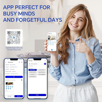 12 Pack Oxford Ripstop Vacuum Storage Bags with Pump, Reusable Space Saver Bags for Clothes, 4 Jumbo + 4 Large +4 Medium Vacuum Bags for Travel, Luggage, Blankets, Quilt