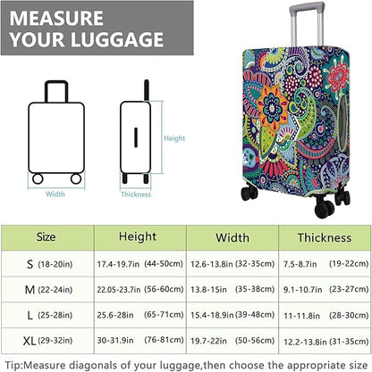 Travel Luggage Cover Suitcase Protector Fits 18-32 Inch Wheel Covers PatternedTravel Related Items Flower Luggage Protector Elastic XL