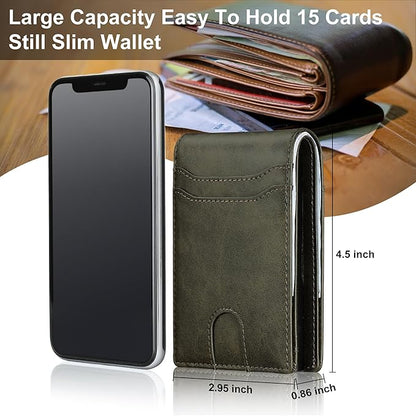 furid Card Wallet For Men Slim: Smart Rfid Minimalist Front Pocket Pop Up Wallet with ID Window - Stocking Stuffers Gifts Boxed for Husband Father at Birthday Anniversary