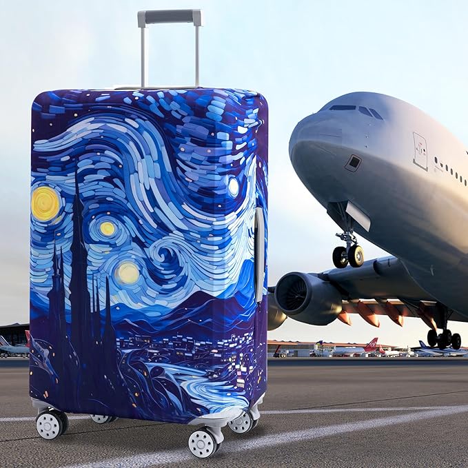 Travelkin Luggage Covers For Suitcase Tsa Approved,Suitcase Cover Protector Fit 18-32 Inch Luggage (Galaxy, L)