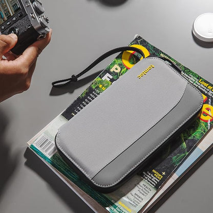 tomtoc Passport Holder Family with RFID Blocking, Passport Wallet Women Men, with Airtag & Sim Card Holder and Eject Pin, Travel Document Organizer with Wrist Strap, Up to 4 Passports, Water-resistant