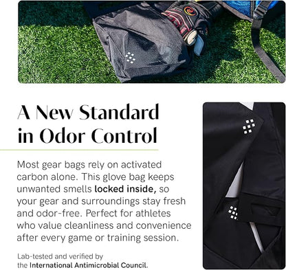 Salt Glove Bag Smell-Proof Durable Odor Containing Bag for Gloves - Extra Large - Water-Resistant and Easy to Clean Smell Proof Bag - Black