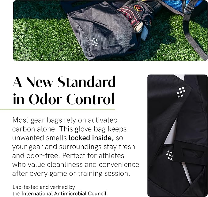 Salt Glove Bag Smell-Proof Durable Odor Containing Bag for Gloves - Size Small - Water-Resistant and Easy to Clean Smell Proof Bag - Black