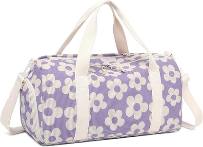 BLUBOON Duffle Bag Girls Kids Cute Gym Bag with Shoes Compartment & Wet Separation Waterproof Sports Overnight Travel Bag