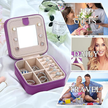 Parima Travel Jewelry Box for Girls Women, Jewelry Organizer Box | Personalized Jewelry Boxes for Women Girls | Necklace Earrings Ring Box | Travel Jewelry Organizer Box - Letter J, Purple