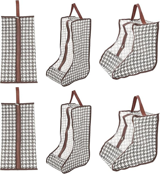 6 Pack Boot Storage, Portable Shoe Bags for Storage, Waterproof & Dustproof Boot Bags for Cowboy Boots, Shoe Cover Protector Bag with Zipper for Travel and Daily Use