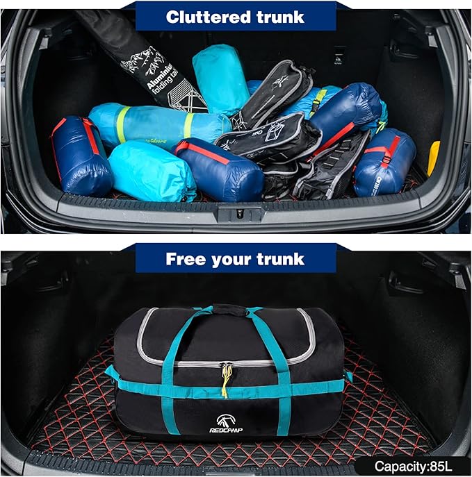 REDCAMP 85L/120L/140L Foldable Duffle Bag with Wheels, Large Travel Duffel Bag