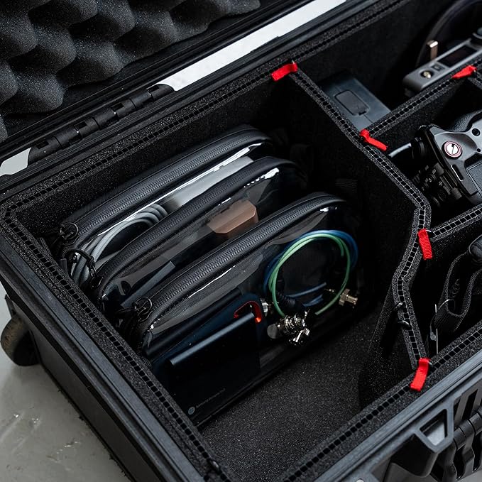 GOBAGS NEO Production Zipper Bags - Electronics & Camera Accessories Bag - Cable organizer, Gear Accessory Pouch, Travel Camera Essentials (Extra Small, Black)