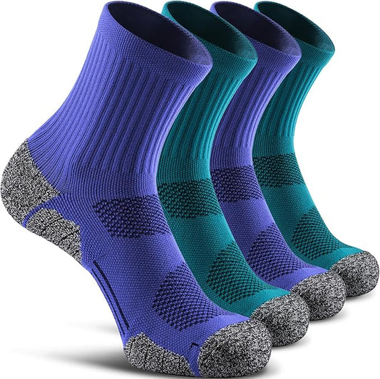 CWVLC Cushioned Compression Sport Quarter Socks for Men Women Youth
