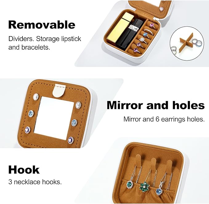 Parima Christmas Stocking Stuffers Gifts for Women Girl - Small Travel Jewelry Box Initial Jewelry Case Travel Essentials for Women Birthday Mom Friends Teenage Gift Idea - Letter O, White
