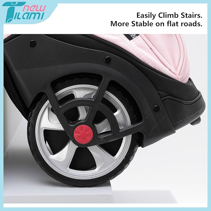 NEW TILAMI 19 Inch Rolling Backpack with Lunch Bag for Girls Boys Wheeled Laptop Backpack Durable Carry-on Bag School Travel, Flower Fairy