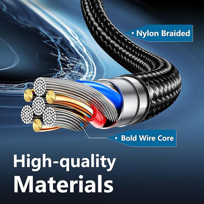 USB C to USB C Charger Cable, 5 Pack [3/3/6/6/10ft] Type C Fast Charging Cord High Data & Transfer Wire Compatible for iPhone 17/16/15 Plus/Pro Max iPad Pro Air Ps5 Controller Samsung Galaxy(Black)